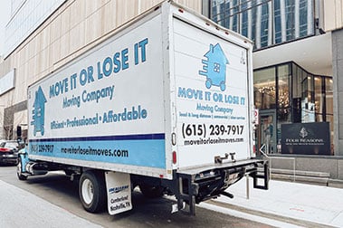 Move It or Lose It making a commercial moves with their truck